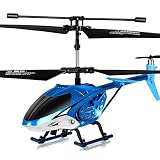 Lihgfw Alloy Fernbedienung Flugzeuge beständig gegen unbemannte Hubschrauber Ladeflugzeuge Flugzeuge Junge Kinderspielzeug Verdickung Kopf blau