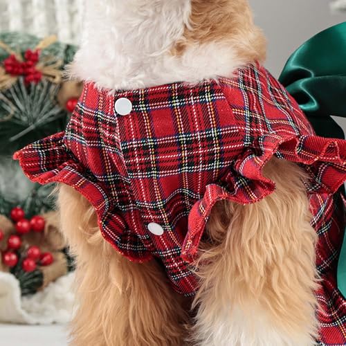 Vestido de Navidad para perro con moño grande, talla S miniatura 6