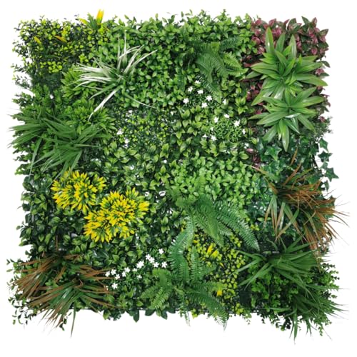 Ark Mat Artificial Plant Flower Living Wall Panels Realistic- Indoor/Outdoor - 1m x 1m - Home Garden Office Cafe Shop Salon Wedding
