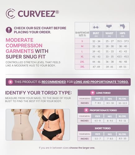 CURVEEZ High-Waisted Shapewear for Women, Tummy Control Compression Leggings with Thong, Butt Lifting Body Shaper, Seamless3