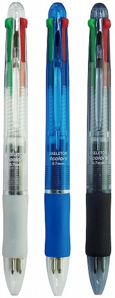 Amazon | 【まとめ買い】【持ちやすいラバーグリップ】 4色(黒・青・赤