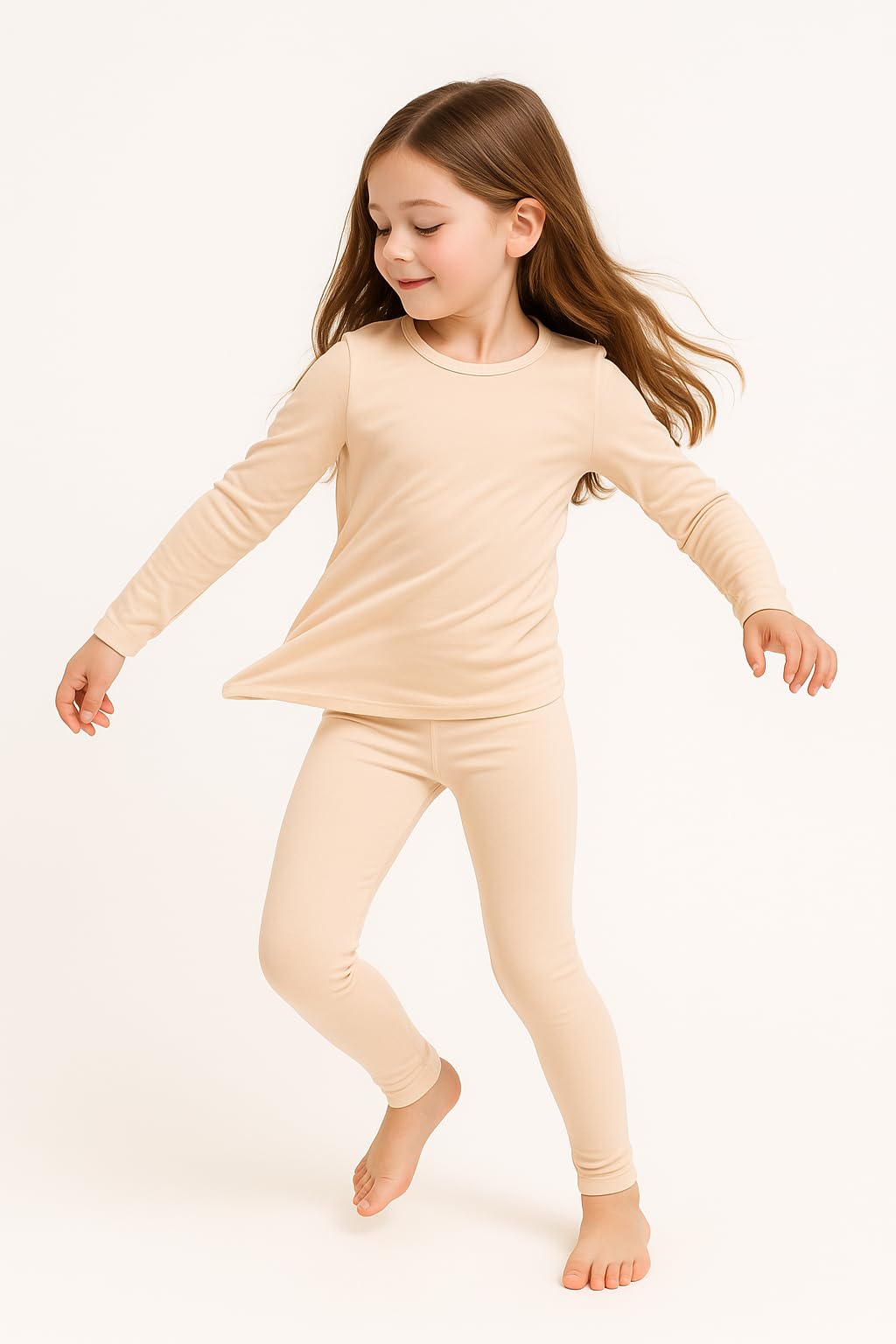 Conjunto de ropa interior térmica para niña, forro polar, capa base superior e inferior, pantalones largos cálidos para invierno, esquí y uso diario