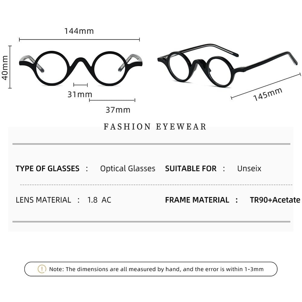 małe okrągłe okulary damskie vintage przezroczyste soczewki damskie okulary retro oprawki dla mężczyzn octan czarny szary unisex