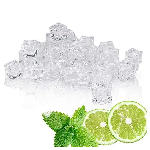 DURANTEY 60pcs Cubitos de Hielo Artificial Cubitos de Hielo de Plástico de Acrílico Transparente Cubitos de Hielo Reutilizable de Cubo Hielo Falso para Fotografia Decoración de Boda Fiesta Jarrones