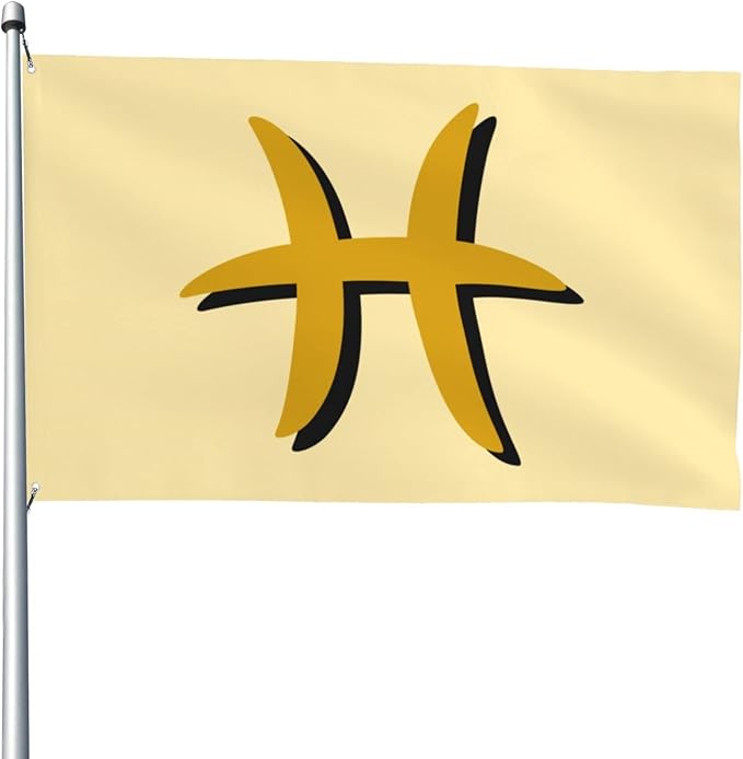 Heavy Duty Zodiac Sign Pisces Symbol Flag 4x6 Ft Durable Outdoor Banner Home Party Welcome Flag Patio Decor Flag