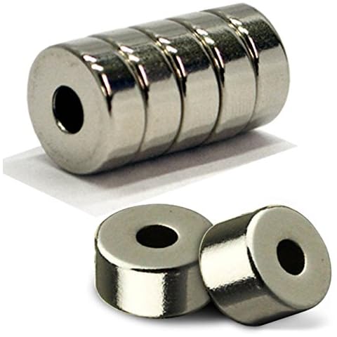 efeel® (10mm x 3mm with 3mm hole) 0.39inch Diameter x 0.12inch Thickness with 0.12inch Hole Size Rare Earth Round Neodymium Disc Magnet With Hole (2) Cover