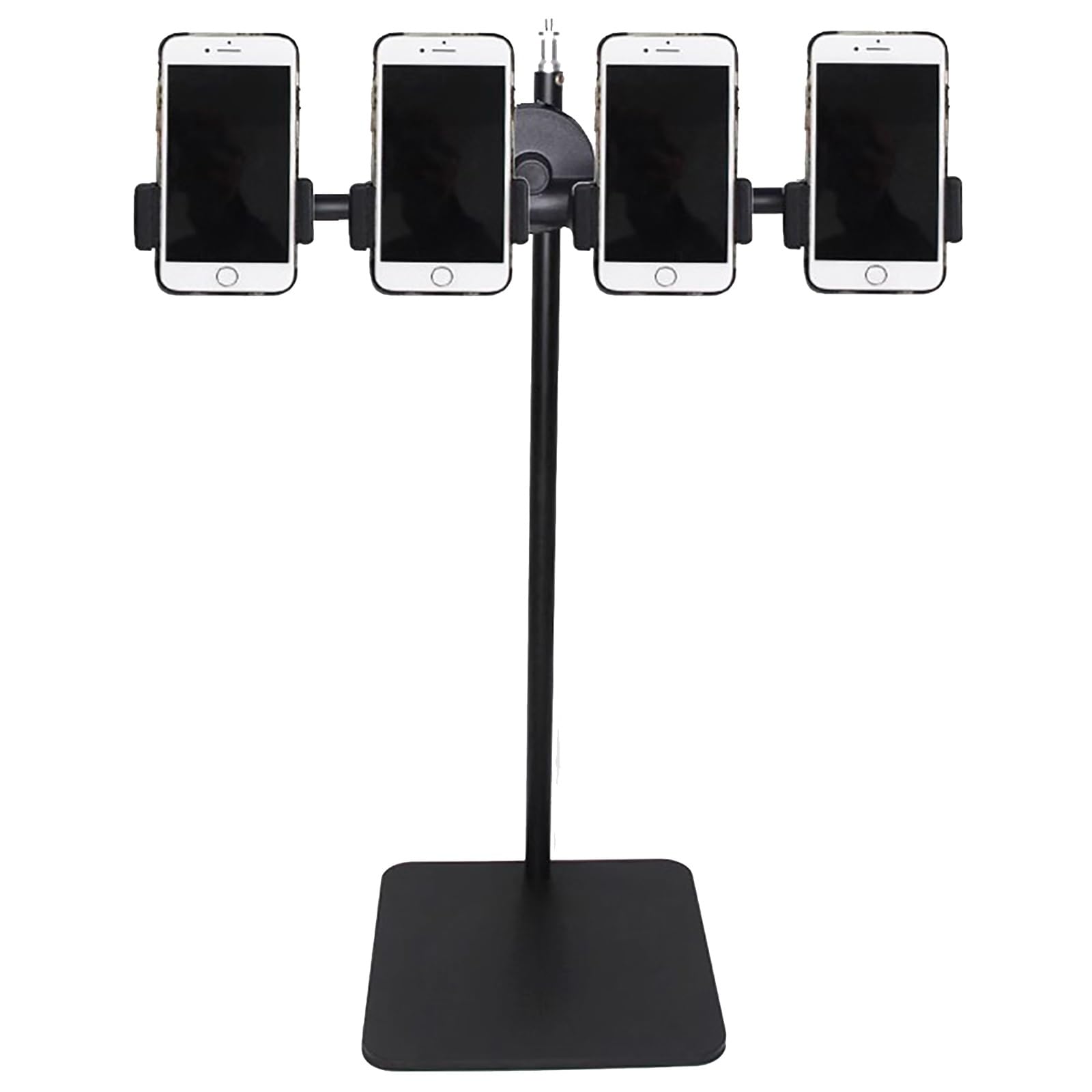 Genérico Soporte de teléfono multidispositivo Giratorio de 360° para transmisión en Vivo, videoconferencias y Juegos. Soporte de Estudio para 4 cámaras para un Mejor Control y ubicación grupal.