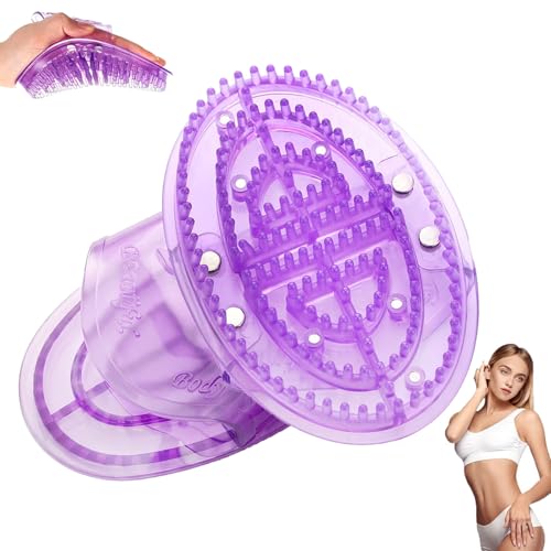 2 Pcs Meridian Massage Brush Gua Sha Brush Meridian Massage Brush for Belly Gua Sha & Meridian Brush Massage Body Set for Belly Back & Leg - Circulation Boost Physical Lymphatic Drainage (Purple)