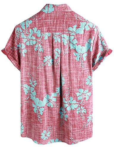 VATPAVE Mens Front Pocket Hawaiian Shirts Casual Floral Shirts Short Sleeve Button Down Beach Tropical Shirts2
