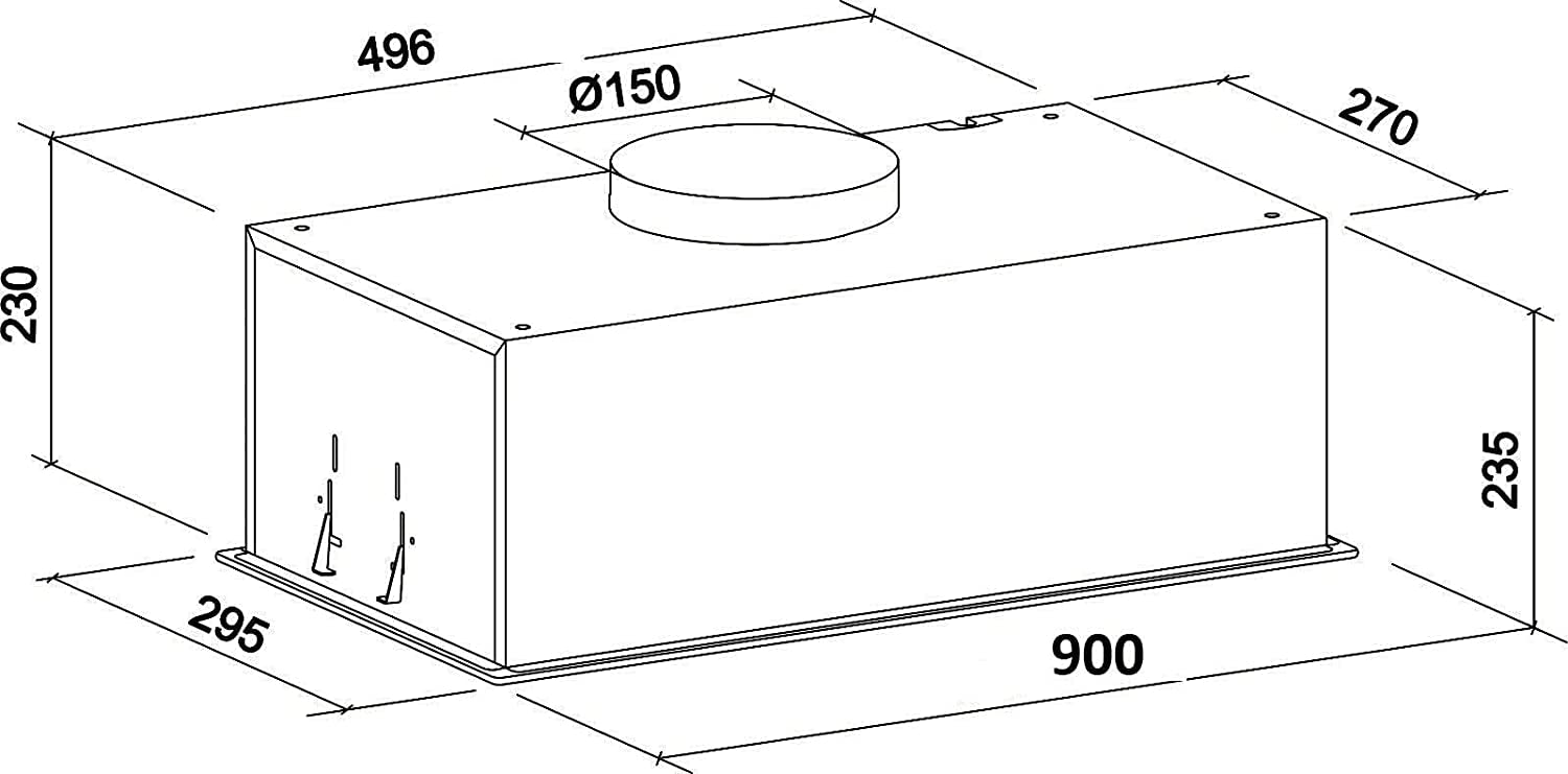 GURARI Hotte de Plafond 217 BL 90 Pr - Hotte de Cuisine Encastrable 90 cm, Noir, Verre Noir, 1000m³/h, Bandes LED, Circulation d'Air, Télécommande