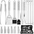 Anpro Grilling Accessories BBQ Tools Set, 15 PCS Stainless Steel Grill Kit with Case, Great Barbecue Utensil Tool for Men, Women, Dad