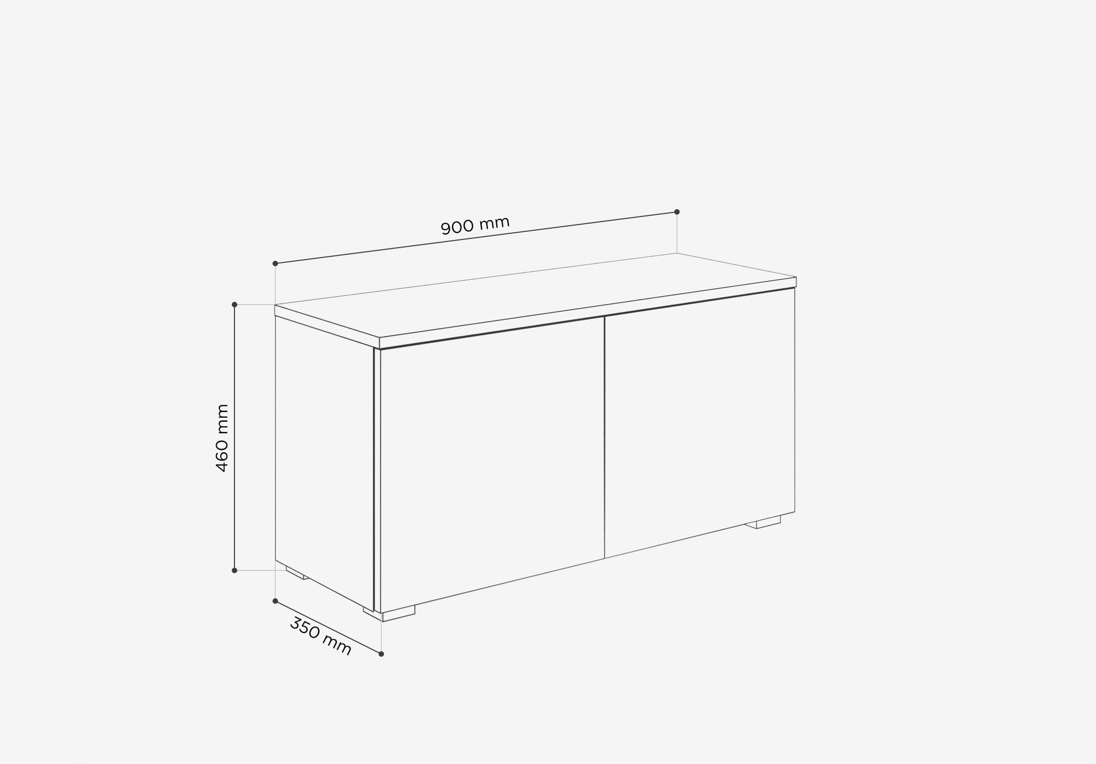 PLATAN ROOM Szafka pod telewizor o szerokości 90 cm z funkcją Push-to Open, wisząca szafka pod telewizor, komoda wisząca lub stojąca na wysoki połysk lub matowy (dąb matowy/czarny matowy, szerokość 90
