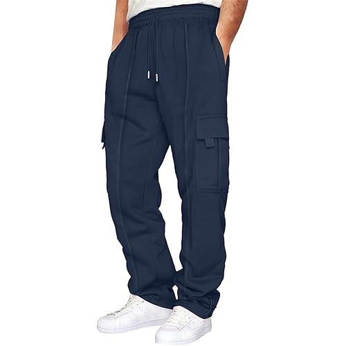 Cargo Sweatpants Men,Purchase History,Men's Joggers Sweatpants Gym Running Workout Pants Athletic Drawstring Joggers with Pockets Joggers, S-5Xl,1-Navy,Medium