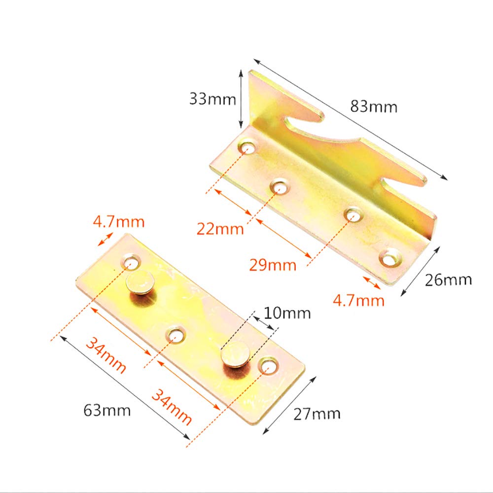 Buy Pack of 8 NUZAMAS Bed Brackets, Heavy Duty Bed Hinges, Connector for Bed Corner Fixings, Bed
