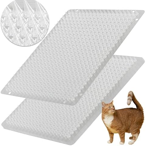 BYTEBAY 8 Pack Cat Repellent Outdoor/Indoor Scat Mat for Cats&Dogs, Keep Away Pest Plastic Mats with Spikes,16 x 13 Inches Cover