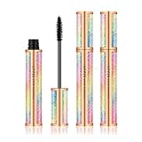 4D Silk Fiber Eyelash Mascara,Waterproof Thickening Long Lasting Smudge-Proof Natural 4D Fiber...