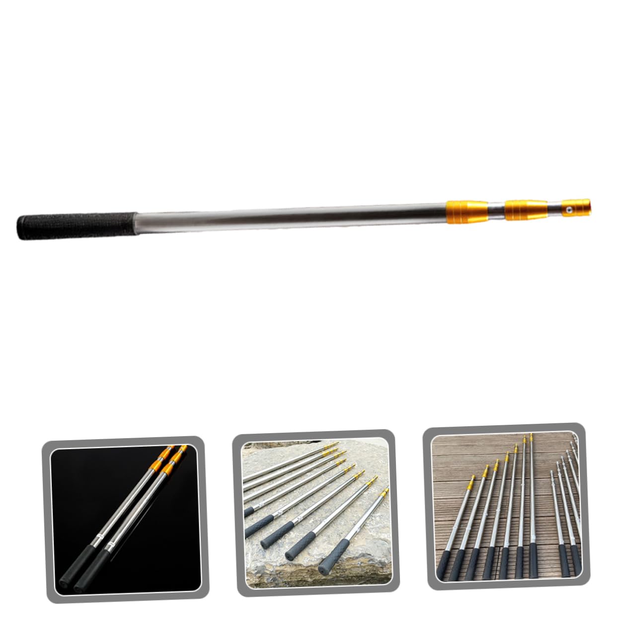 Happyyami Telescopic Crawfish Trap Rod Durable Stainless Steel Fishing Net Fixator Easy to Operate Compact Design for Crayfish Lobster and More Catching Needs