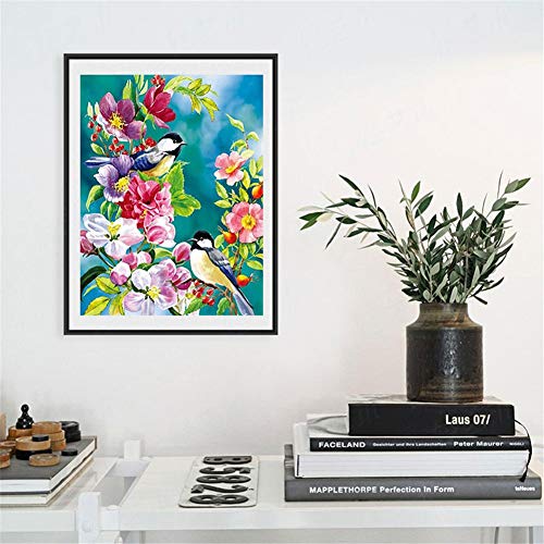 Broderie diamant oiseaux de fleurs kit complet adulte 5D diamant painting 80x100