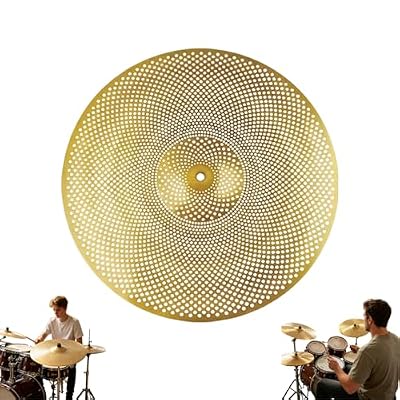 16" Low Volume China Cymbal Alloy, Brass Cymbal Replacement, Mute Practice, Quiet and Controlled Tone for Home Drum Kit for Beginner Player Percussion Practice (Yellow)
