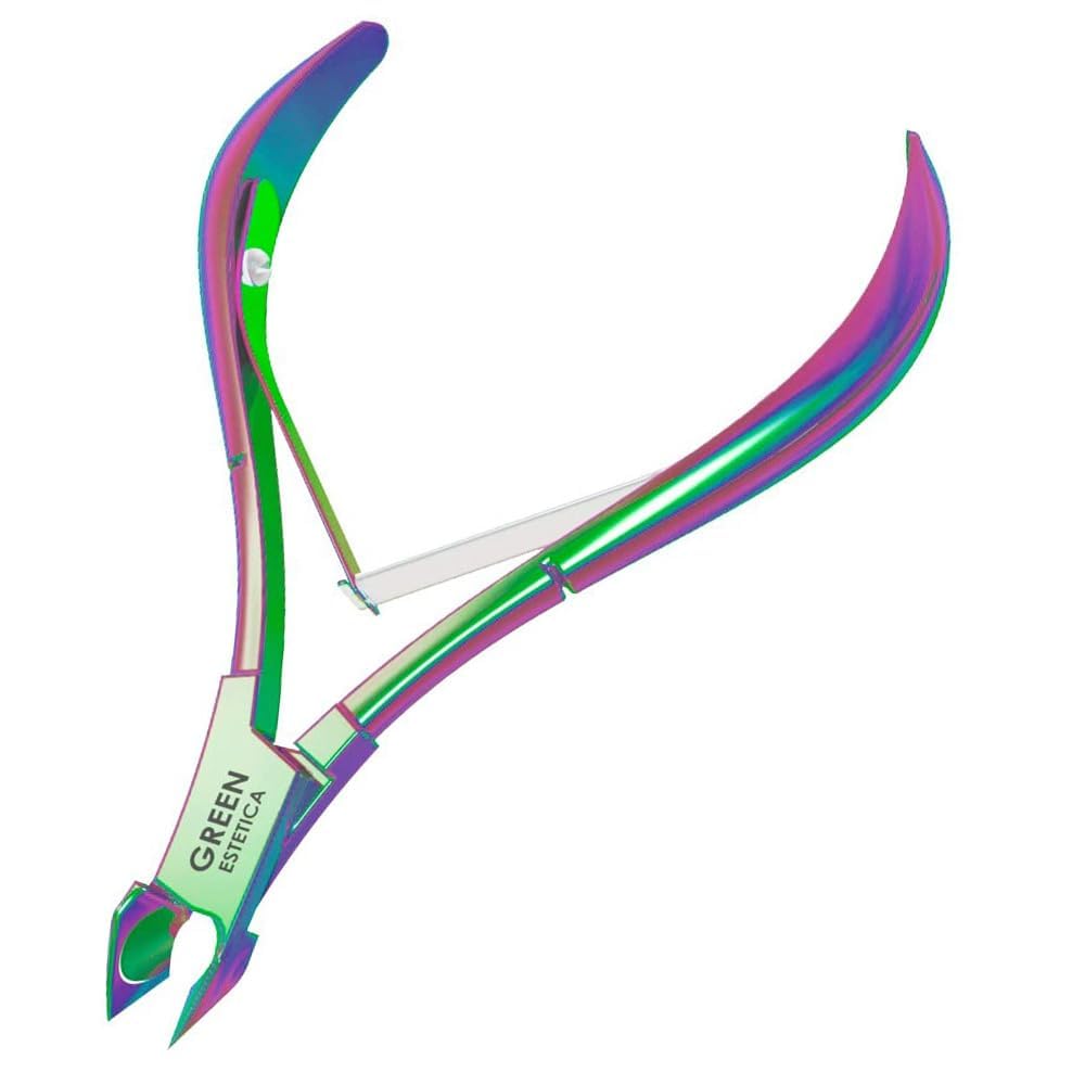 Cortador de cutículas profesional de acero inoxidable con cuchillas afiladas de cortacutículas, herramientas de manicura con doble resorte para el cuidado de uñas, pedicura, herramientas de uñas