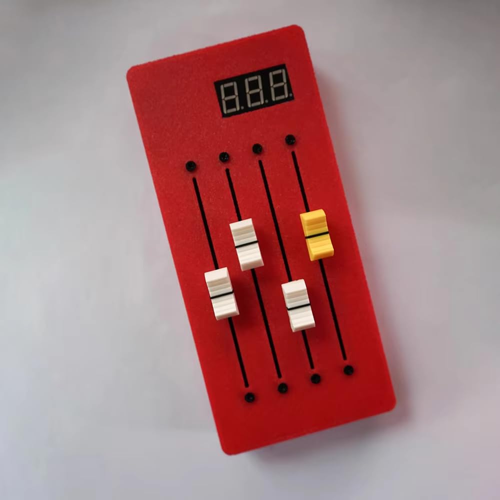 Toplionace Digitaler CC Controller mit Display – 4-Spur-MIDI-Controller mit langen Fadern für DAWs (Weiß)