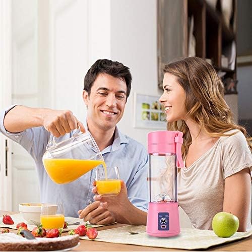 Miniatura 3 de Licuadora portátil para jugo de frutas, batidos y licuados, vaso exprimidor de 6 cuchillas, recargable por USB, licuadora personal de 12.8 fl oz con