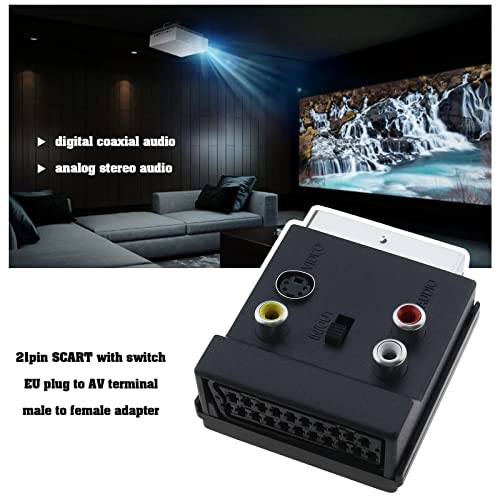 SG Store SCART to 3 RCA S-Video Adapter IN OUT Scart Male to Scart Female S-Video 3 RCA Audio Adapter Converter for CD Players Satellite Receivers Cordless Phones - Image 2