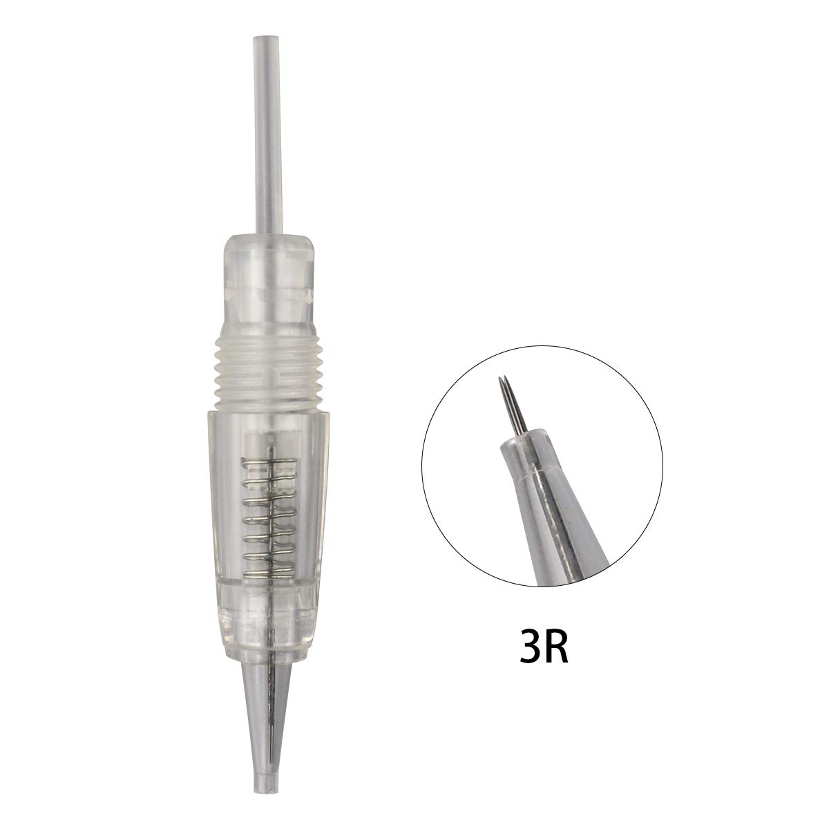 20 piezas Agujas Maquillaje Permanente para Delineador de cejas Máquina en Espiral Labios y Tatuajes Pequeños (3R)