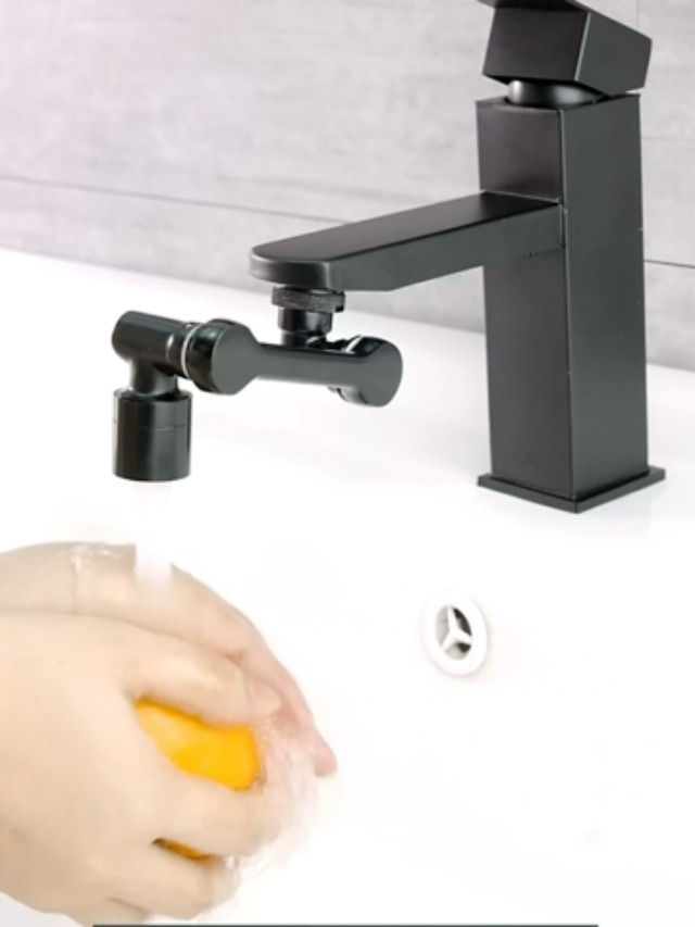 OJODJFAS 1080° Rotating Faucet Extender – 304 Stainless Steel, 2 Water Modes, 5 Adapters, Universal Fit For Kitchen/Bathroom