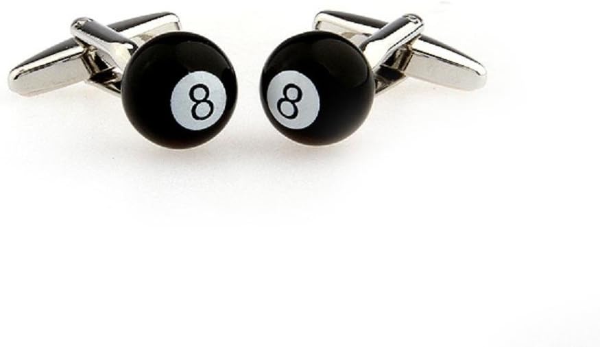 MRCUFF Eight 8 Ball Pool Pair Cufflinks in a Presentation Gift Box & Polishing Cloth