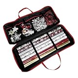 Almacenamiento de papel de regalo, bolsa de almacenamiento con asa, bolsa de transporte de papel de regalo con bolsillos interiores, para Navidad, celebración, hogar, viajes