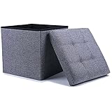 【Usos múltiples】 El asiento de cubo otomano con almacenamiento se puede usar como taburete, reposapiés, mesa de café, baúl de juguetes, contenedor de almacenamiento de artículos diversos, asiento flexible junto a la puerta principal, entrada o balcón, etc.