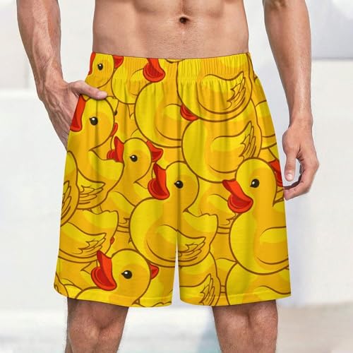 Rubber Yellow Duck Men's Satin Pajama Boxer Shorts Silk Feeling Lounge Sleep Underwear2
