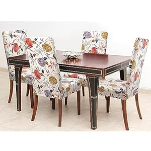 Chair Covers Set of 4, Stretch Xmas Kitchen Chair Cover Removable Washable Holiday Parsons Chair Slipcovers for Dining Room, Christmas Decoration, Ceremony, Universal Size Chair Covers Set of 4 Stretch Xmas Kitchen Chair Cover Removable Washable Holiday Parsons Chair Slipcovers for Dining Room Christmas Decoration Ceremony Universal Size