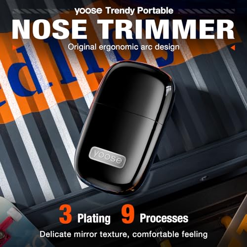 Image of yoose Nose Hair Trimmer, Alloy Nose Trimmer for Men and Women, Black | IPX7 Waterproof, USB-C Rechargeable, Travle Size Nose Trimmers, Dual-Edge Blade, Painless Trimming, Long-Lasing, Low Noise