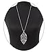 NLCAC Filigree Leaf Pedant Necklace Snake Chain Gorgeous Hollow Leaf Necklace Bohemian Jewelry for Women (Silver Tone)