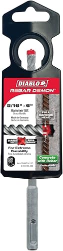 Miniatura 2 de Diablo by Freud DMAPL4110 - Broca de martillo con cabeza de carburo completa, 4 cortadores Demon SDS-Plus de 516 pulgadas x 4 pulgadas x 6 pulgadas