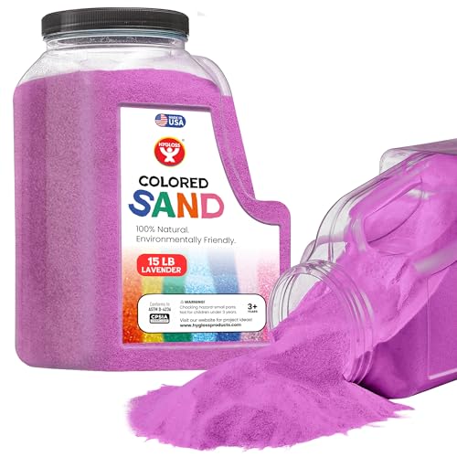 Image of Hygloss Colored Sand for Crafts - 15 lb Bottle, Lavender - Vibrant Colorful Fine Sensory Play Sand Art Kits for Kids - Classroom Activities for Children 3 4 5 6 7 8 9 10 11 12 - Safe for Ages 3+