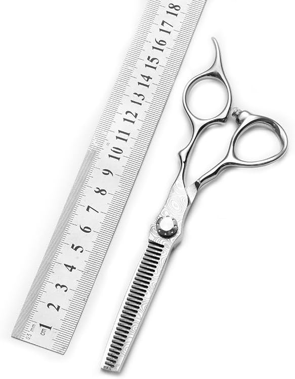 Hair Cutting Shears, 6 Inch Professional 9CR13 Steel Silver Hair Cutting Scissors Haircut Thinning Barber Cut Shears Hairdressing Scissors Set(