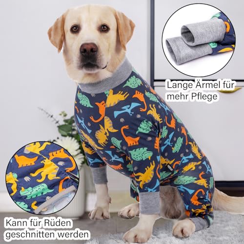 Axcimond Hundebody Nach Op - Langärmliger Wundschutzanzug für Kastration Hündin/Rüde