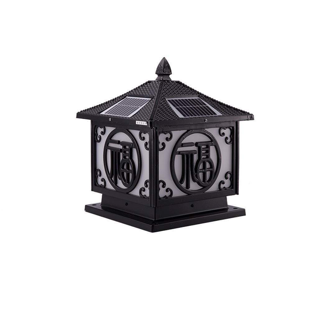 VDOQTLJT Post Lights Outdoor Vintage Solar Light Garden Column Headlight Wall Home Villa Rural Waterproof Led Door Retro Industrial Street Pillar Porch Patio