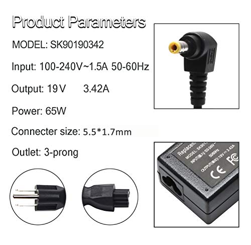 65W Laptop Ac Adapter For Acer-Aspire E15 Es1 E1 E5; E1-571 E5-575G E1-510P E1-521 E3-111 E5-511P E5-521 E5-522 E5-551 E5-571 E5-573G Es1-111M Es1-411 Es1-511 Es1-521 Es1-531 E1-572-6870 #TOP1