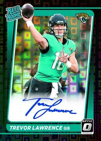 Miniatura 8 de Paquete de violonchelo grande Panini Donruss Optic Football 2021 (¡Paralelos de velocidad verde!) – 12 tarjetas coleccionables por paquete
