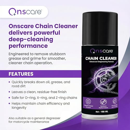 Image of Bike Chain Lubricant & Chain Cleaner Spray Kit with Cleaning Brush | Anti-Rust, Smooth Performance Chain Oil for Motorcycle & Bicycle | Reduces Friction, Extends Chain Life (3-Set Pack)