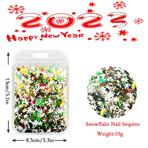 Lifextol 70G Christmas Snowflake Nail Glitter Sequins 3D Holographic Nail Art Snowflakes Christmas Tree Santa Claus And Stars Supplies Confetti Flake For Women Girls The Holiday Party (7Pc Xmas Craft) #TOP1