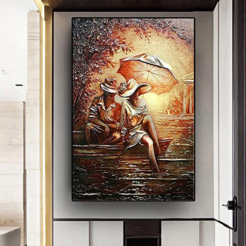 Toile couple romantique nordique dsdsgog 35x50 cm sans cadre