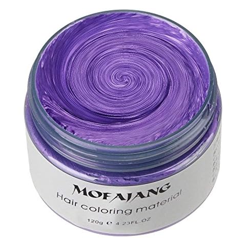 Mofajang Hair Wax Dye Styling Cream Mud, Natural Hairstyle Color Pomade, Washable Temporary, Purple Cover