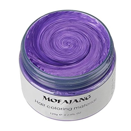 Mofajang Hair Wax Dye Styling Cream Mud, Natural Hairstyle Color Pomade, Washable Temporary, Purple