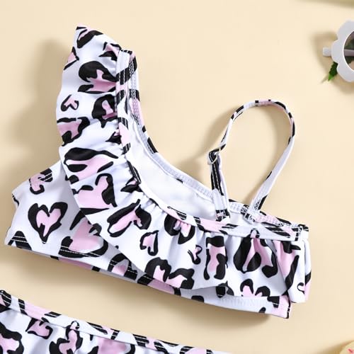 Image of Little Girls Two Pieces Swimsuits Cute Ruffle Bikini Set Hawaiian Beach Sport Bathing Suit Set Pool Swimwear
