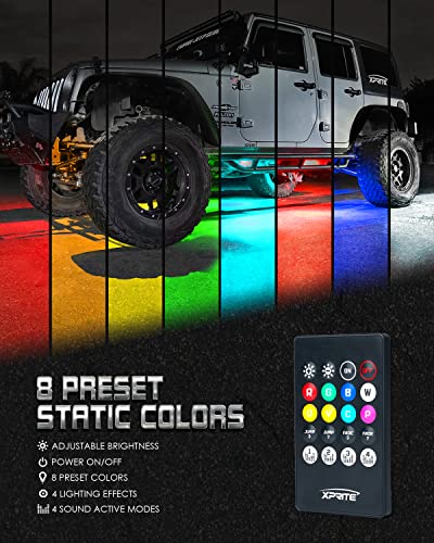 Xprite UGL-62709-G2-FBA Car Underglow Neon Accent Strip Lights, 4Pcs Rgb 252 Leds Underglow Kit With Sound Active Function Music Mode & Wireless Remote, Exterior Car Lights Underbody Lighting thumb #2